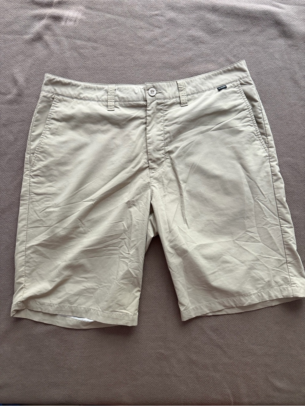 Travis Mathew Men's Light Khaki Flat-Front Chino Shorts
